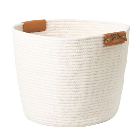 Cesto Canasto de Algodón con Asa Paramount Deco Ø38x30Cm Blanco