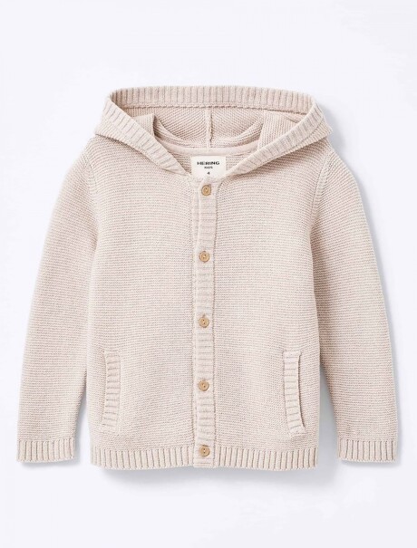 BUZO INFANTIL CON CAPUCHA BEIGE