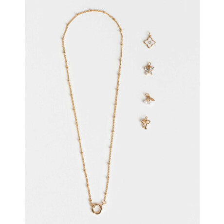 Set De Cadena Y Charms Dorado