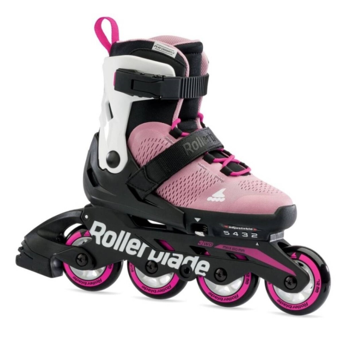 Roller Profesional Rollerblade Microblade Regulable Max.60kg - Rosa/blanco 