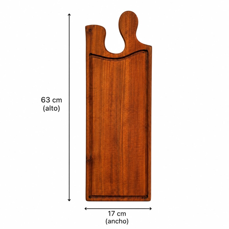 Tabla de Madera Artesanal de Eucalitpo Rojo Con Mango Modelo 2