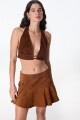Top Corto Tach - Leather Marron
