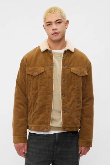 Campera De Pana Con Corderito Hombre Palomino Brown Global