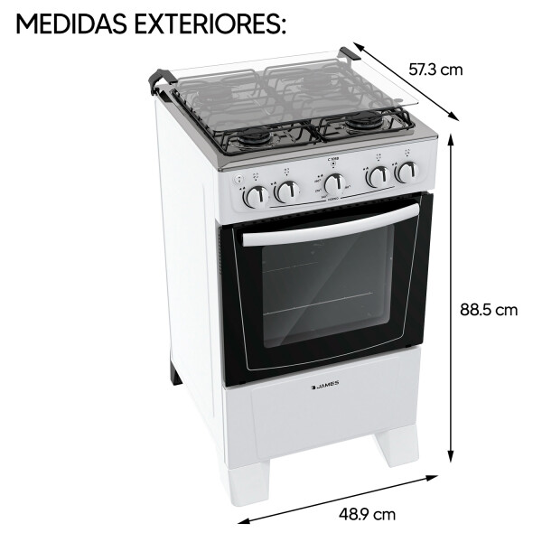 Cocina A Gas James C105 B COCINA JAMES C105 BLANCA SGAS 3205 AP