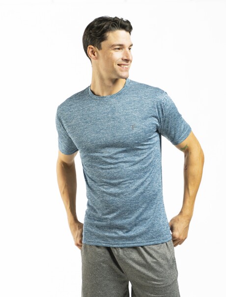 Remera Deportiva Dry Fit Marino Melange