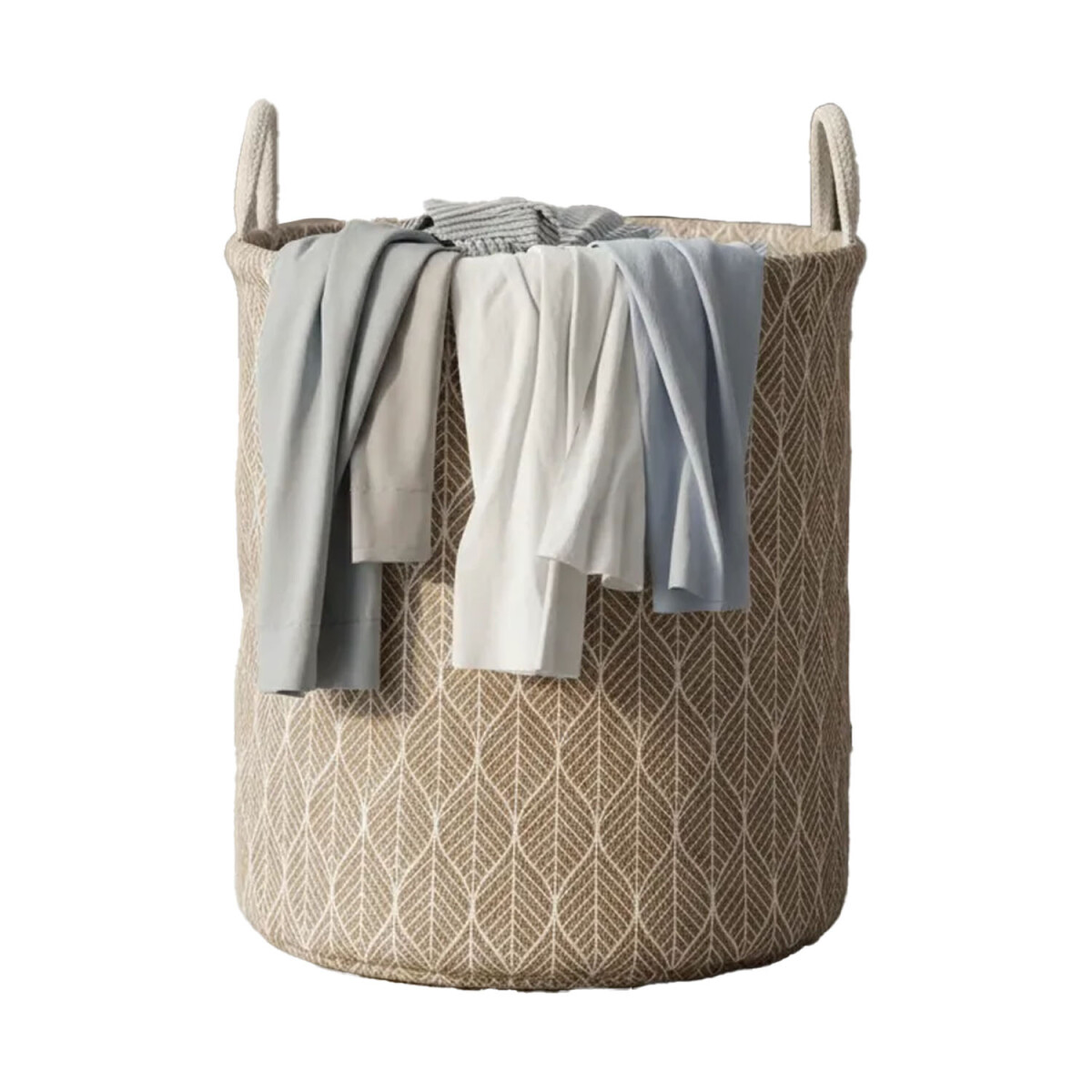 Cesto Canasto Redondo para Ropa Lavandería - Beige 