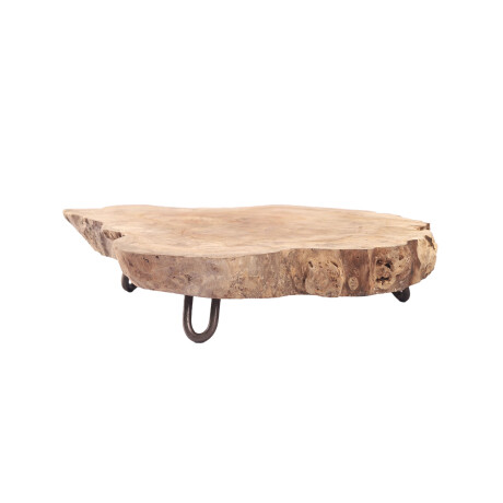 BANDEJA 3 PATAS DE HIERRO MADERA NATURAL-BEIGE SLICE
