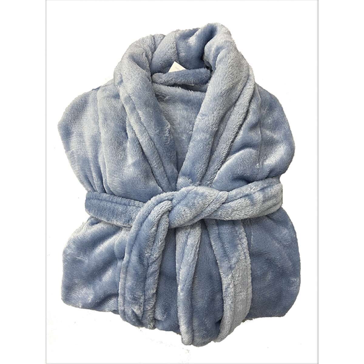 Bata de Cama Microfibra Home Class Talle P al XG - Azul Piedra 