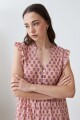 Maxi vestido romantico estampa liberty floral rosa