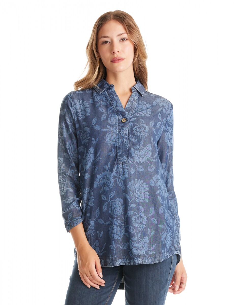 Blusa Lyocell Flores - Jean Oscuro 