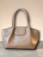 Cartera cuerina Beige