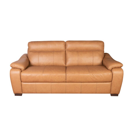 SOFA 3 CUERPOS CUERO-100-NATURAL MARRON LAURENT CAMEL