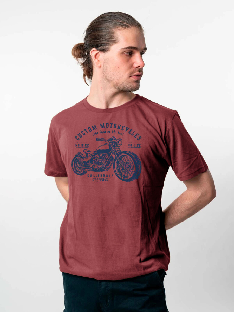 T-Shirt Print Motor - Marsala 