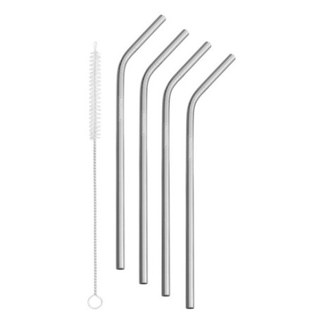 Set x4 sorbitos Tramontina en acero inox. con cepillo limpiador Set x4 sorbitos Tramontina en acero inox. con cepillo limpiador