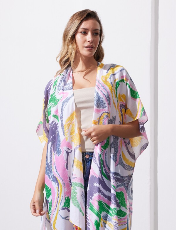 Kimono Printed MULTI/ROSA