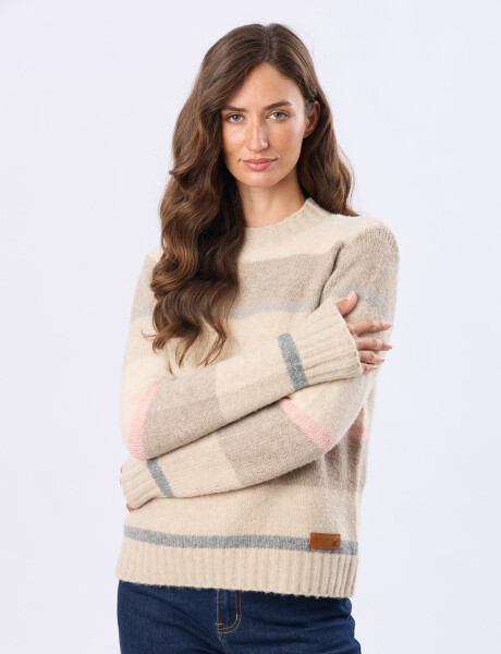 BUZO TEJIDO A RAYAS Beige