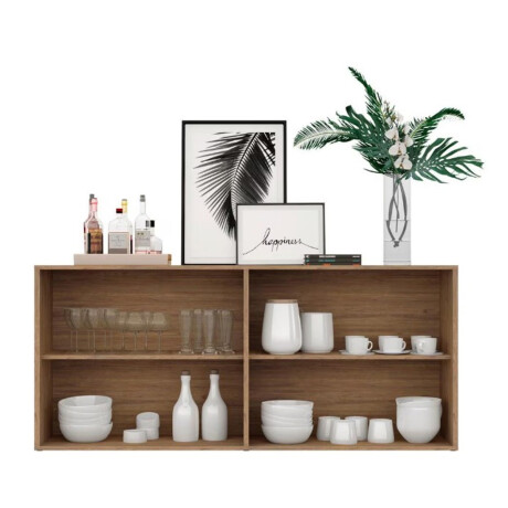 RACK APARADOR PARA TV O AUDIO 4 PUERTAS CON ESPEJOS COLOR MADERA