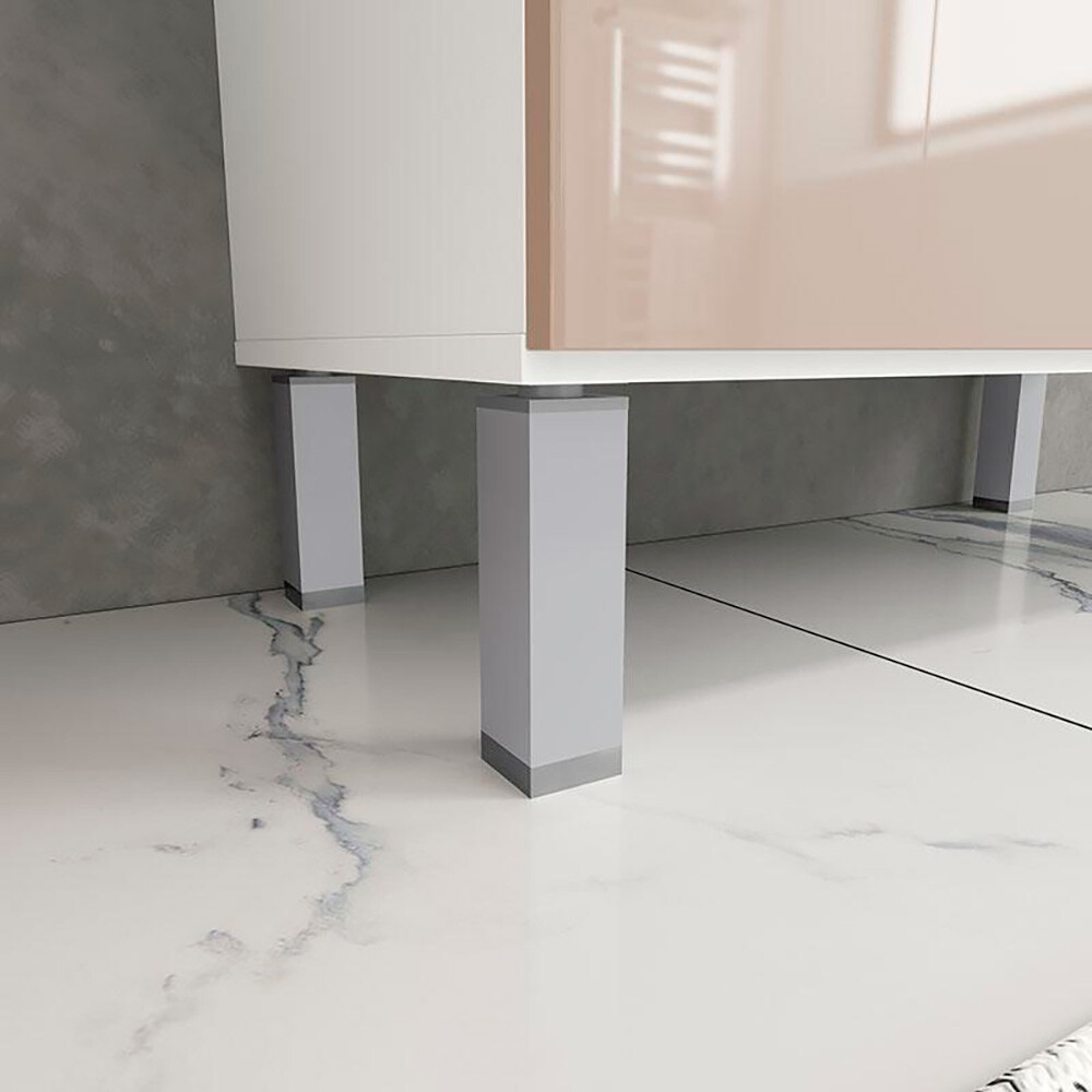 CONJUNTO DE BAÑO MODELO PIETRA COLOR BLANCO/GIANDUIA BRILHO / MUEBLE + BACHA + ESPEJO / 60 CM Conjunto De Baño Modelo Pietra Color Blanco/gianduia Brilho / Mueble + Bacha + Espejo / 60 Cm