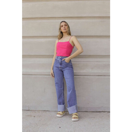 Jean Wide Morango Azul