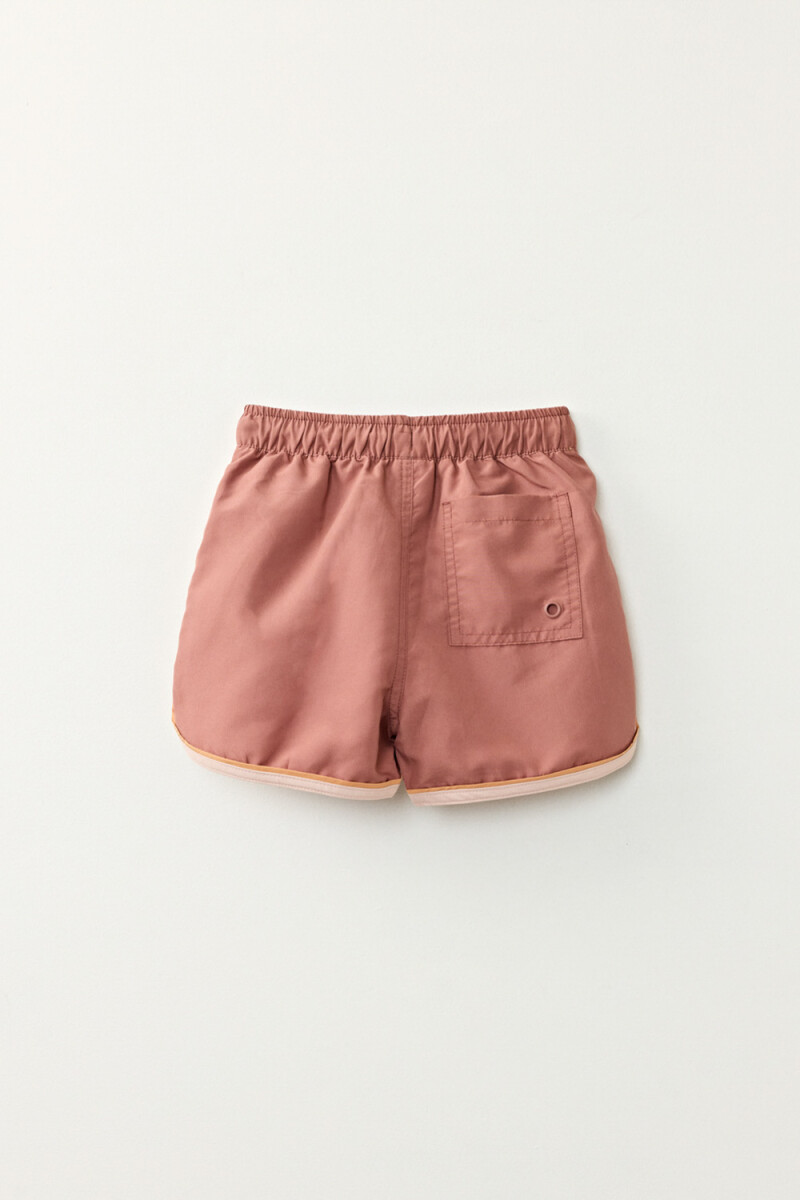 Short de baño Marron Y Naranja