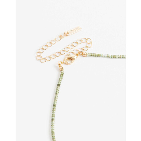 Collar Corto Beads Y Perla Combinacion Multicolor