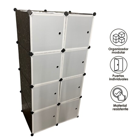 Armario Plastico Lumax 8 Compartimentos Desmontable Blanco