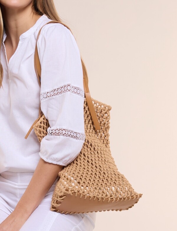 Cartera Bolso Mesh TOSTADO