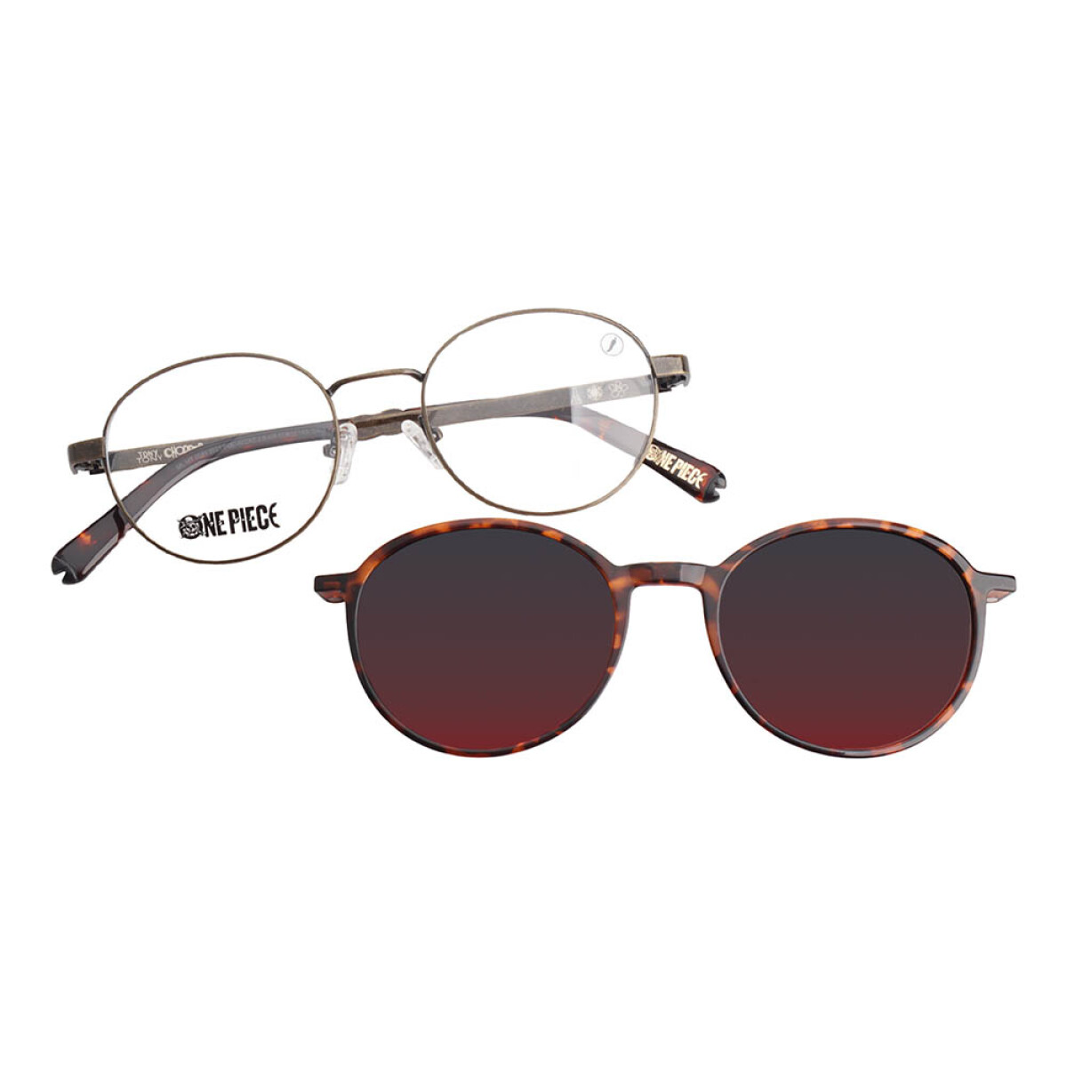 Lentes 2 En 1 One Piece Redondo De Acero Inoxidable 