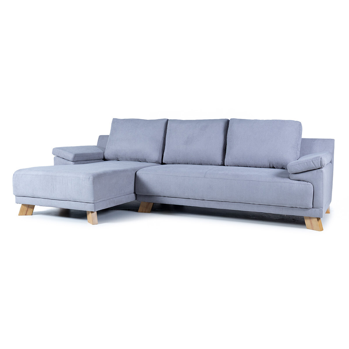 Rinconera Adalia - Tela Microfibra - Chaise izquierdo - 12074 (Gris) 
