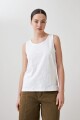 Musculosa con puff print blanco