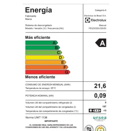 Freezer Vertical Electrolux Una Puerta 197 Litros FEI23 Freezer Vertical Electrolux Una Puerta 197 Litros FEI23