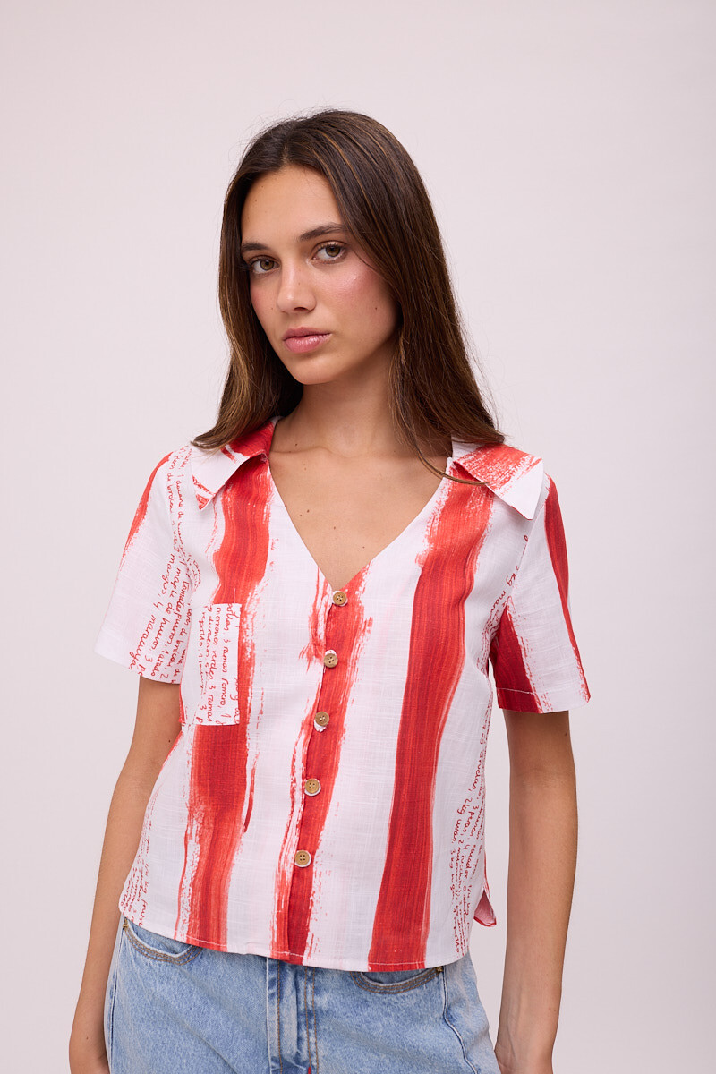 BLUSA FRESA PRINT Rayas Rojo