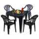 Set x6 Silla reforzada con apoya brazos NEGRO