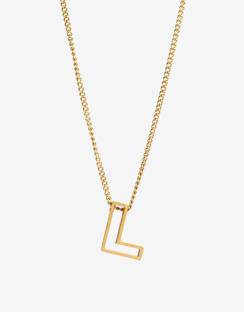 Cadena Corta con Dije Metal Collar Acero Inicial L - Dorado