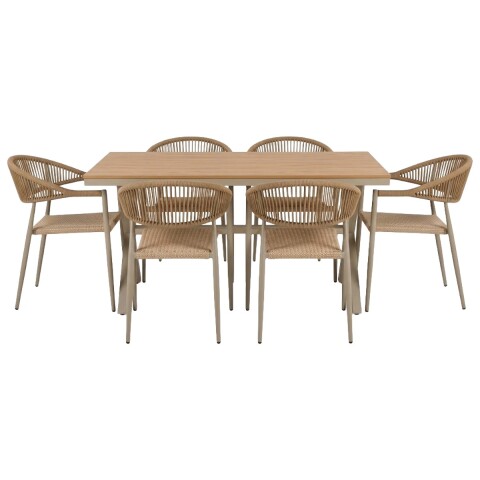 JGO DE MESA BEIGE P/JARDIN 7PZAS Unica
