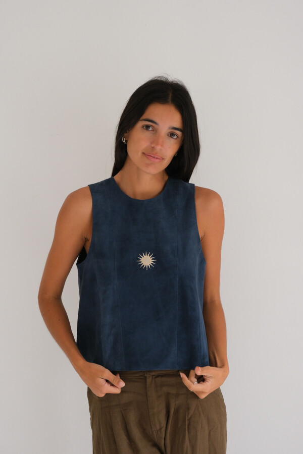 Sun Suede Vest Gamuza Azul