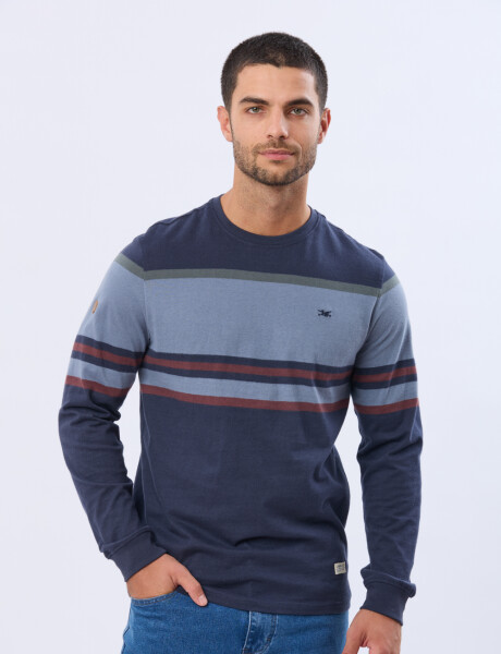 REMERA RAYADA Azul