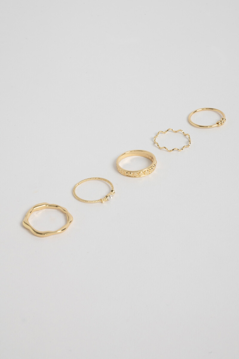 Pack x 5 anillos Dorado