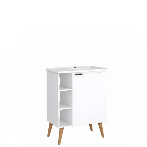 Mueble de baño de pie Hortensia Blanco 62 cm con bacha de resina Mueble De Baño De Pie Hortensia Blanco 62 Cm Con Bacha De Resina