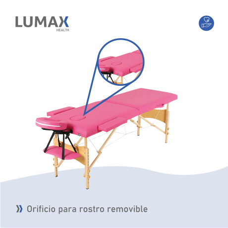 Camilla Portátil Profesional Lumax de Madera 185x60cm Rosa