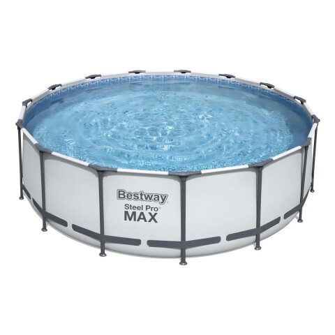 Pileta Redonda Bestway Steel Pro Max 56438 Color Gris Claro 16.015l Pileta Redonda Bestway Steel Pro Max 56438 Color Gris Claro 16.015l