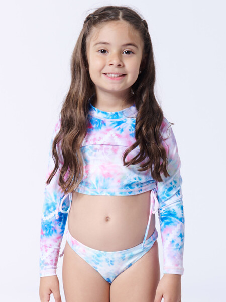 Remera manga larga uv estampa tie dye Tie Dye Celeste
