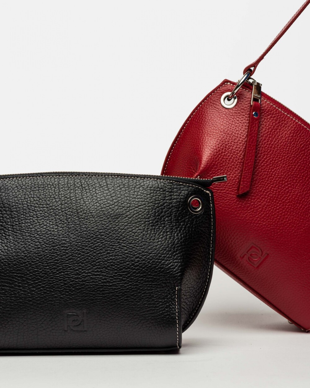 Bandolera Sauvage en cuero graneado Negro