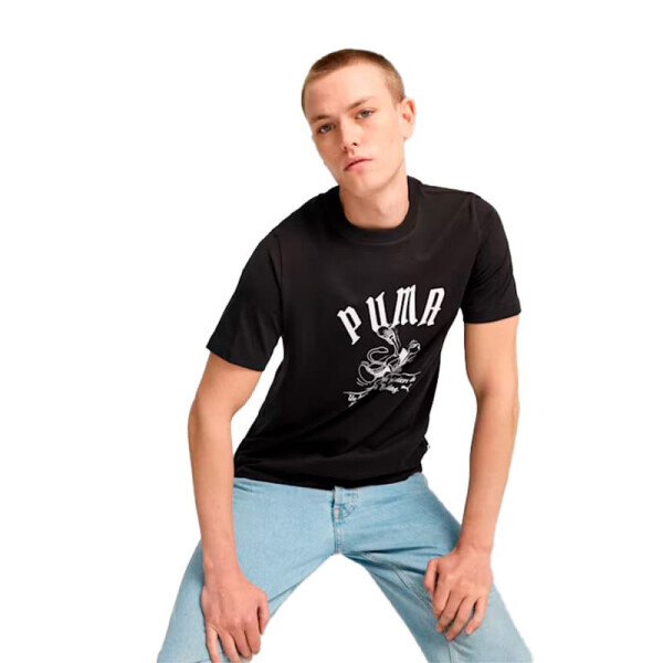 Remera Puma Graphics Super de Hombre - 628003 01 Negro