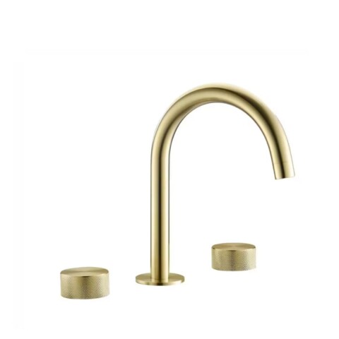 Grifería de lavatorio bimando de mesada Nuoro brushed Oro Grifería De Lavatorio Bimando De Mesada Nuoro Brushed Oro