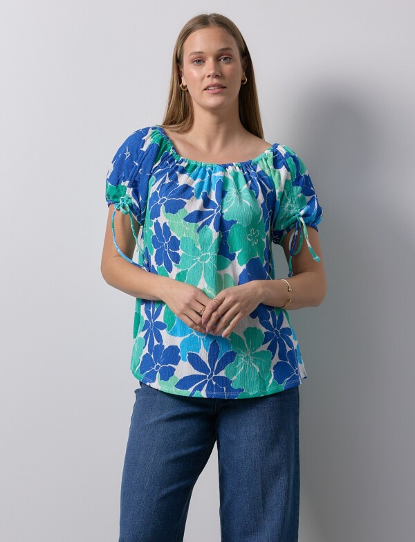 Blusa Frunce VERDE/MULTI