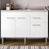 Encimera De Cocina Sin Fregadero, 3 Puertas Y 1 Cajón, Color Blanco Encimera De Cocina Sin Fregadero, 3 Puertas Y 1 Cajón, Color Blanco
