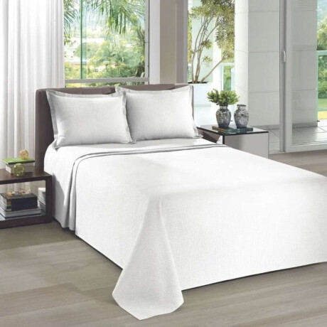 Juego Colcha y Funda Piquet Dohler King Size 100% Algodón Blanco