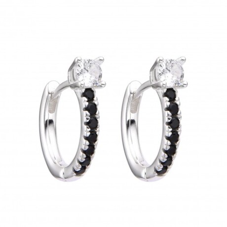 Par de aros de plata 925 con circonias. Par de aros de plata 925 con circonias.