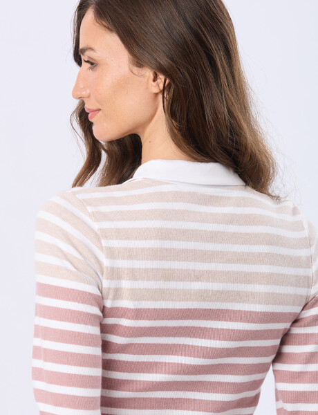 REMERA POLO RAYADA Blanco